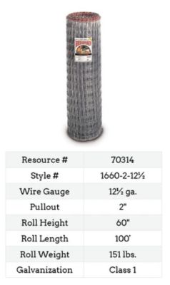 Image showing 100 ft. x 60 in. Square Deal Non-Climb Horse Fence
