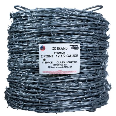 Image showing 1,320 ft. 12.5-Gauge Premium 2-Point Class 1 Barbed Wire