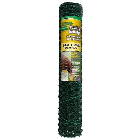 YARDGARD 1 in. Mesh x 24 in. x 25 ft. Handy Roll Vinyl-Coated Poultry Netting/Chicken Wire, Green