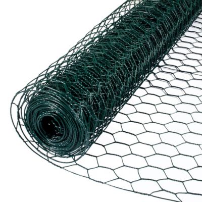 Image showing  1 in. Mesh 25 ft. x 24 in. Handy Roll Vinyl-Coated Poultry Netting/Chicken Wire, Green