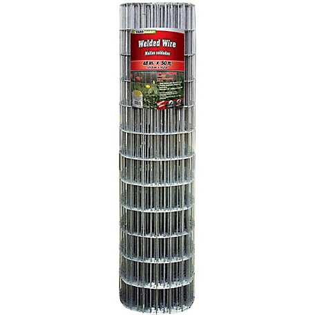 50 ft. L x 48-inch H 15-Gauge Welded Wire Galvanized Steel Netting Fence  with 2-inch x 4-inch Mesh