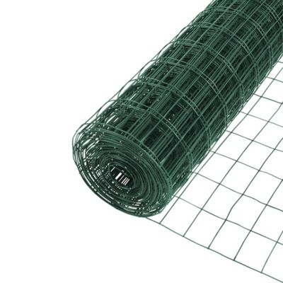 Image showing  50 ft. x 4 ft. 2 in. x 3 in. Mesh 16-Gauge Green Vinyl Welded Wire