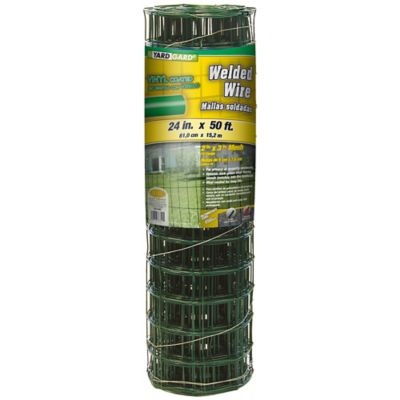 YARDGARD 50 ft. x 24 in. 16 Gauge Vinyl Welded Wire Fence with 2 in. x 3 in. Mesh, Green