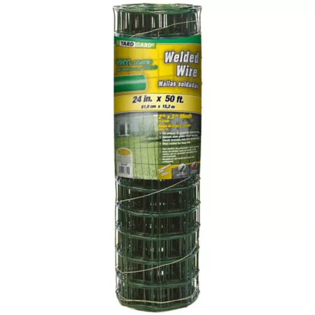 YARDGARD 50 ft x 24 in 16 Gauge Vinyl Welded Wire Fence with 2 in x 3 in Mesh Green Welded Wire Fencing