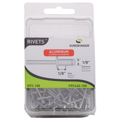 Surebonder 1/8 in. Diameter Short Aluminum Rivet, 100-Pack