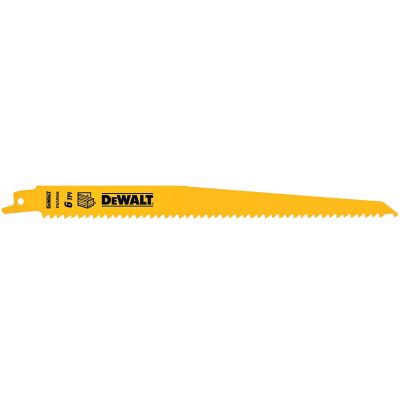 DeWALT 9 in. 6 TPI Taper-Back Bi-Metal Wood Cutting Reciprocating Saw Blade, 5-Pack