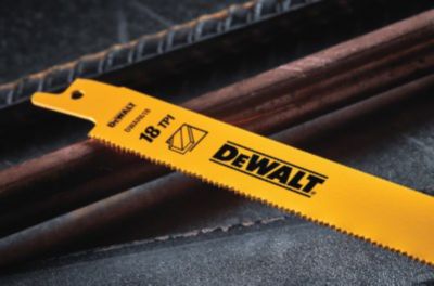 Image showing 7 th DEWALT 6 in. 18 TPI Straight Back Bi-Metal Reciprocating Blades, 5-Pack