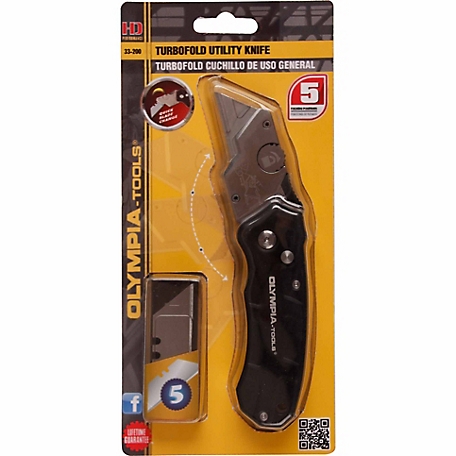Olympia Tools 2.38 in. Turbofold Utility Knife, 33-200
