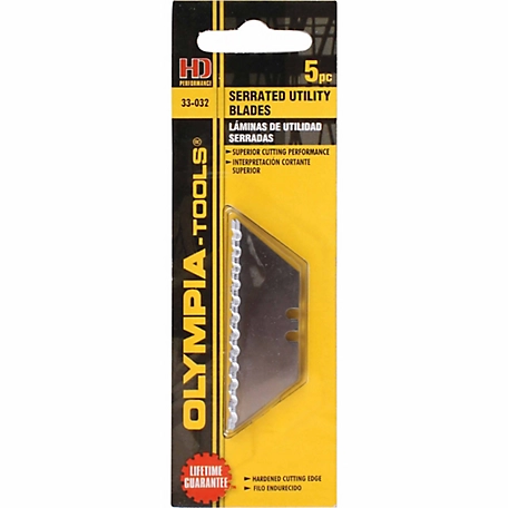 Olympia Tools Serrated Utility Blades, 5-Pack