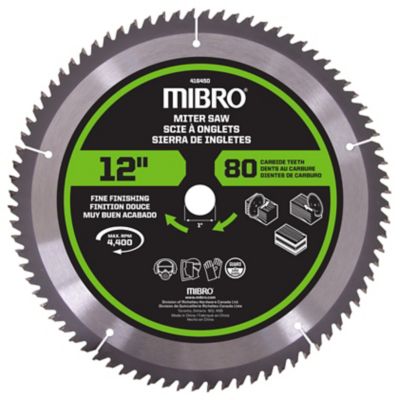 Mibro 12 in. 80-Tooth Circular Miter Saw Blade, C2 Carbide