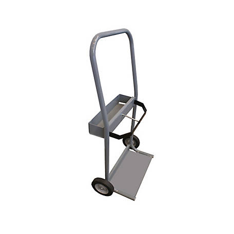 Thoroughbred 28 lb. Capacity Industrial Cylinder Exchange Steel Cylinder Cart, Size 4, Gray