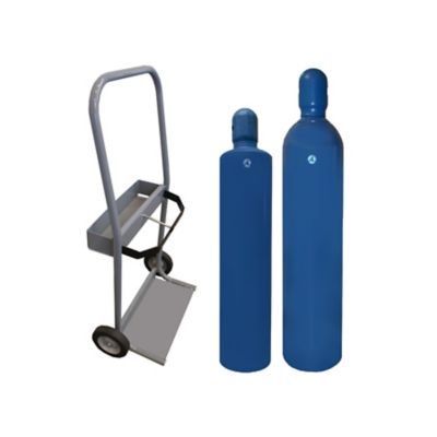 Image showing  28 lb. Capacity Industrial Cylinder Exchange Steel Cylinder Cart, Size 4, Gray
