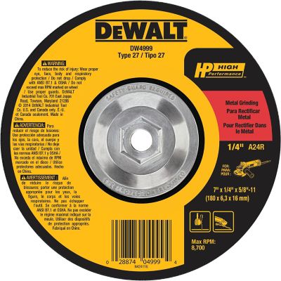 DeWALT 7 in. x 1/4 in. x 5/8 in. High Performance Metal Grinding Wheel