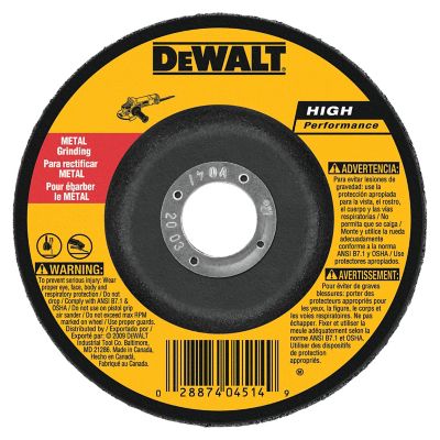 DeWALT 4-1/2 in. x 1/4 in. x 7/8 in. High Performance Grinding Wheel Type 27, Metal/Stainless Steel