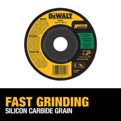 Image showing  4-1/2 in. x 1/4 in. x 7/8 in. C24R Grit Masonry High Performance Grinding Wheel, Type 27