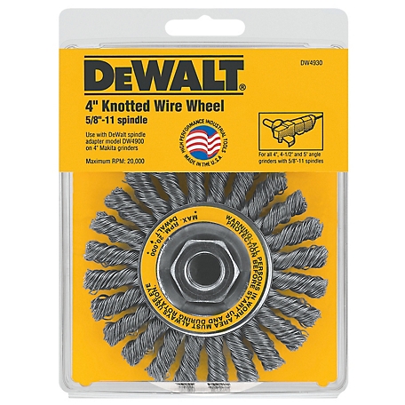 DeWALT 4 in. x 0.020 in. x 5/8 in.-11 Cable-Twist Knotted Wire Wheels, 20,000 (max.) RPM