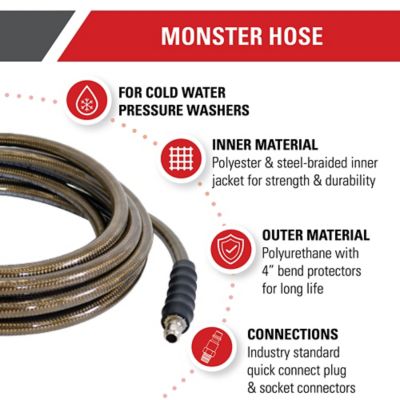 Simpson 41114 3/8" X 50' 4500 PSI Hot and Cold Water Armor Extension Hose for sale online 