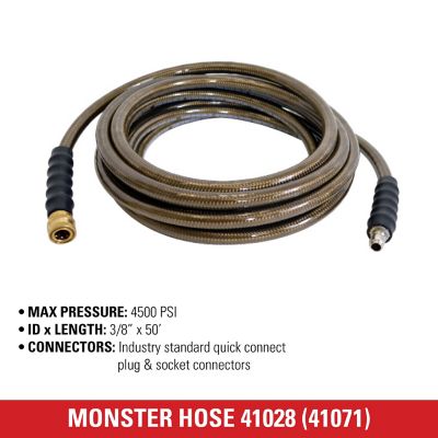 Image showing  3/8 in. x 50 ft. Cold Water Pressure Washer Replacement Extension Hose, 4,500 PSI