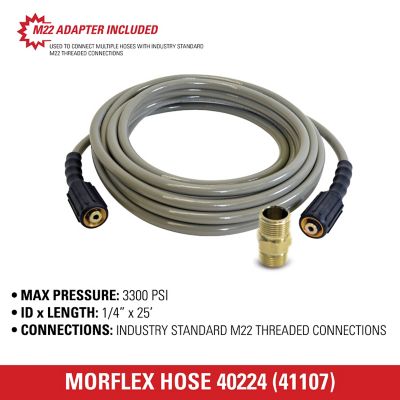 Image showing  1/4 in. x 25 ft. MorFlex Cold Water Pressure Washer Replacement/Extension Hose, 3,300 PSI