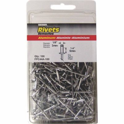 Image showing  1/8 in. x 1/4 in. Medium Aluminum Rivet, 100-Pack