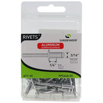 Surebonder 3/16 in. Diameter Medium Aluminum Rivet, 50-Pack