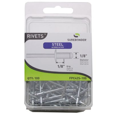 Surebonder 1/8 in. Diameter Short Steel Rivet, 100-Pack