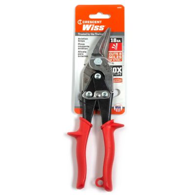 Image showing 9 th Crescent WISS 9-3/4 in. Compound Action Straight and Left Aviation Snips