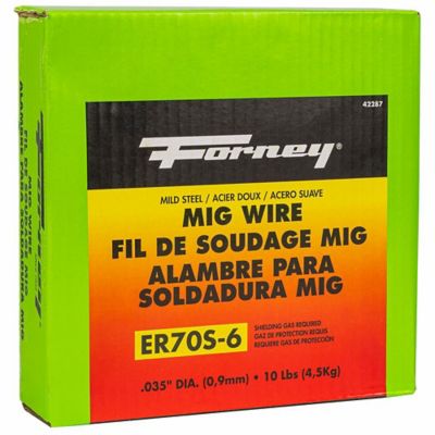 Forney 0.035 in. Solid Mild Steel MIG Wire, 10 lb. Spool, 70,000 PSI Tensile Strength