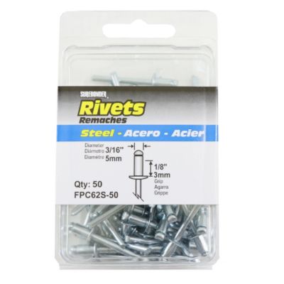 Image showing  3/16 in. x 1/8 in. Short Steel Rivet, 50-Pack