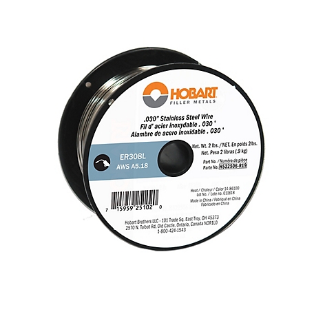 Hobart 0.030 in. Stainless ER 308L Welding Wire, 2 lb. Spool