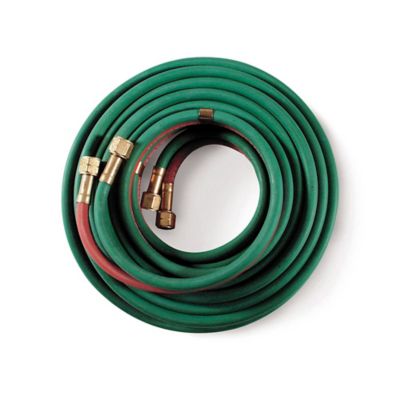 Hobart Oxy-Acetylene Hose, Grade R, B Fitting, 1/4 in. Diameter, 25 ft. L