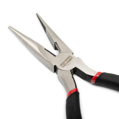 Image showing  8 in. Long Nose Pliers, Black/Red