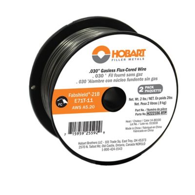 Hobart 0.030 in. Flux-Cored Welding Wire, E71T-11, Carbon Steel, 325-850 Degree F Operating Range, 4 lb., 2-Pack