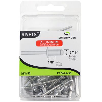 Surebonder 3/16 in. Diameter Short Aluminum Rivet, 50-Pack