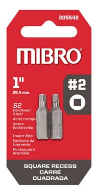 Image showing  25 mm Square Rec. 1 in. #2 Screwdriver Bit