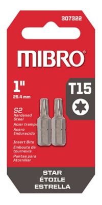 Image showing 1 th Mibro 25 mm Star 1 in. #T15 Screwdriver Bit