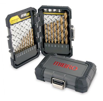 Mibro 17 pc. Titanium Nitride Coated High Speed Steel Drill Bit Set