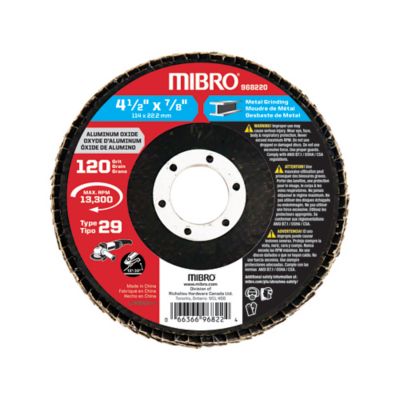 Mibro 4-1/2 in. 120 Grit Aluminum Oxide Flap Disc