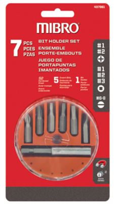 Mibro Assorted Magnetic Drive Guide Screwdriver Bit Set, 7 pc.