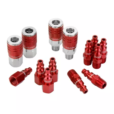 Legacy ColorConnex Industrial Coupler and Plug Kit 14 Piece. Air Hose Fittings