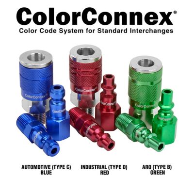 Red Coupler and Plug Kit 1/4 in Legacy A73458D Color Connex Type D 14 Piece 