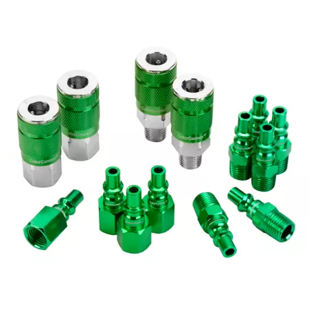 Legacy ColorConnex ARO Coupler and Plug Kit 14 Piece. Air Hose Fittings