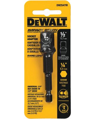 DeWALT DW2547IR 1/4 in. Hex Shank to 1/2 in. Socket Adapter (Impact Ready)
