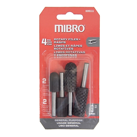 Mibro 4-Piece Rotary File And Rasp Set