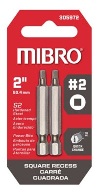 Image showing  2 in. Square Recess #2 Screwdriver Bits, 2 pc.