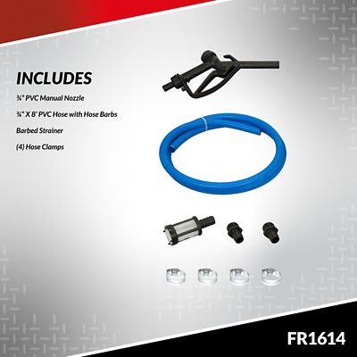 Image showing  1/5 HP 12VDC Fill-Rite Fuel Transfer Pump with Suction and Discharge Hoses, 10 GPM, FR1614