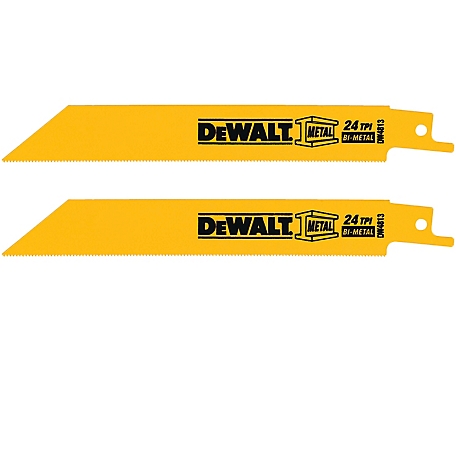 DeWALT 6 in. 24 TPI Straight Back Bi-Metal Reciprocating Saw Blade, 2-Pack