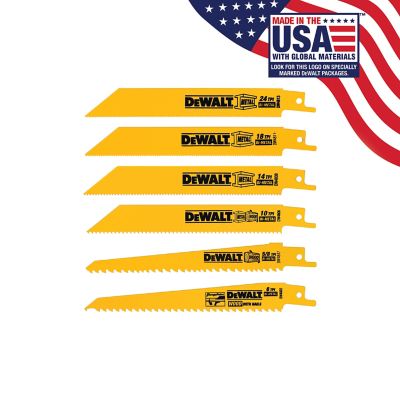 DeWALT Bi-Metal Reciprocating Saw Blade Set, 6-Pack, Wood and Metal Cutting Applications