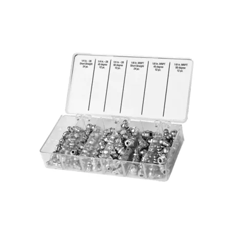 Workforce 1/4 in -1/8 in Assortment of standard grease fittings 96 pieces. Grease Fittings