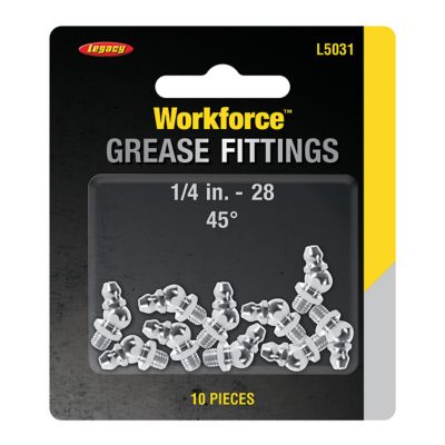 Image showing  1/4 in.-28 Short Angled Grease Fittings, 45 Degrees, 10 pc.